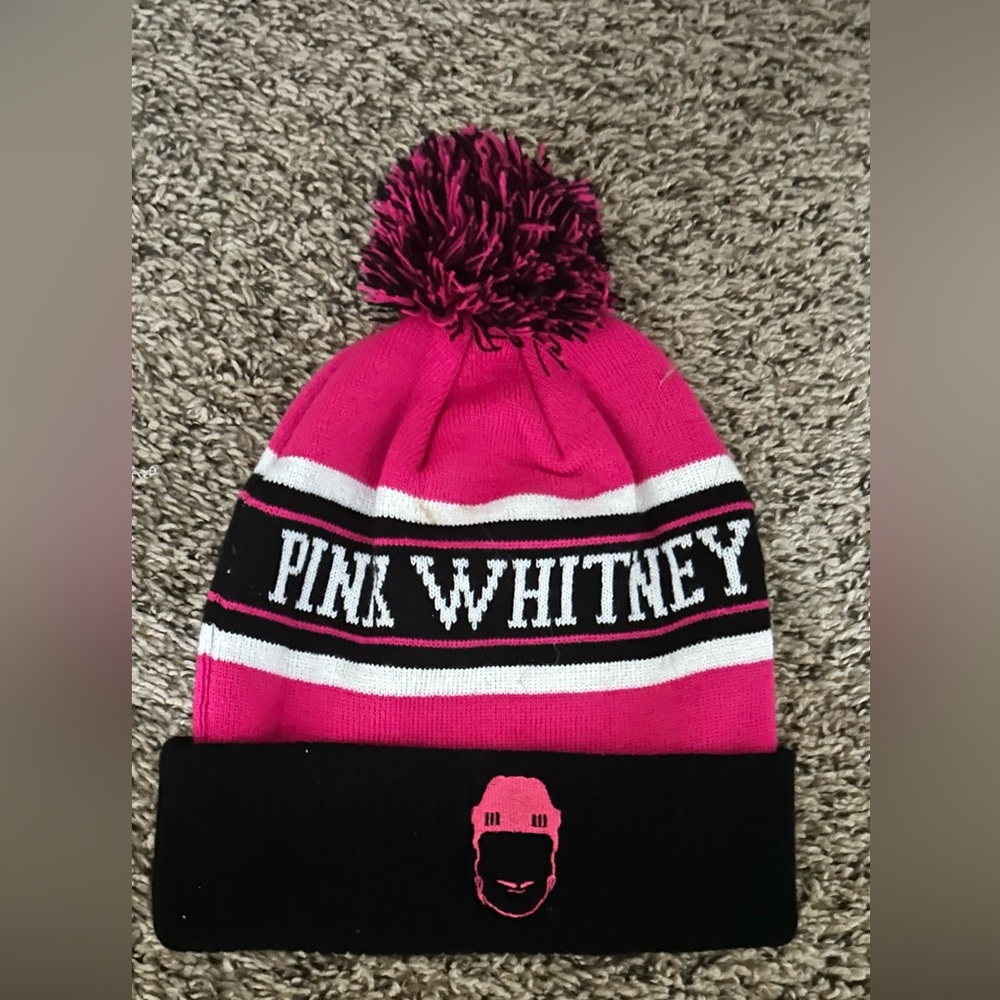 Pink Whitney Beanie with Pom